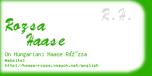 rozsa haase business card